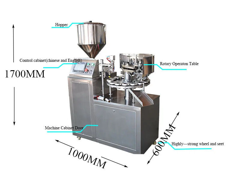 Semi Automatic Pvc Glue Ab Glue Aluminum Tube Filling Machine Gmp