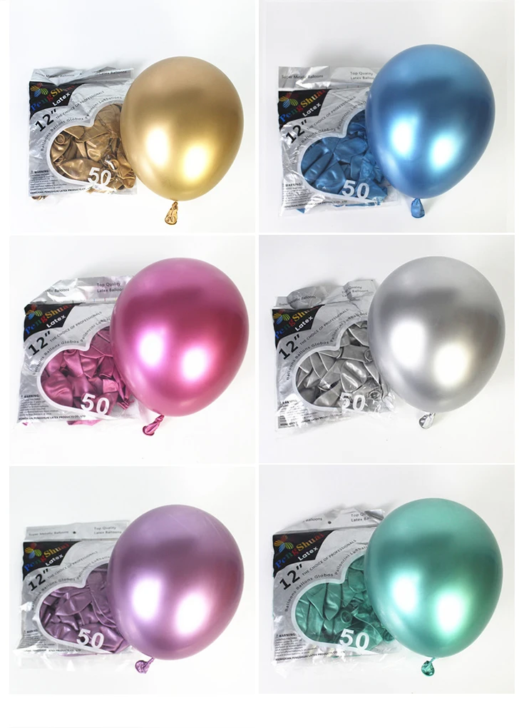 Globos De Cromo Metálico Perla 12" balones De Látex Fiesta De Cumpleaños Proveedor Reino Unido