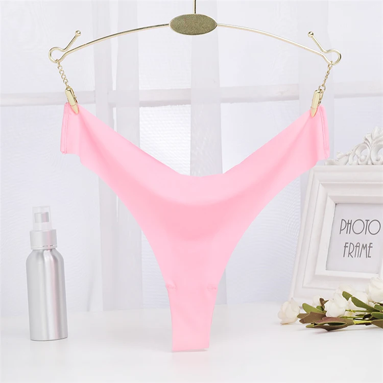 Wholesale Sexy Lady Hot Bikini Women Panties Thongs G Strings Solid Color T Back Seamless 7068