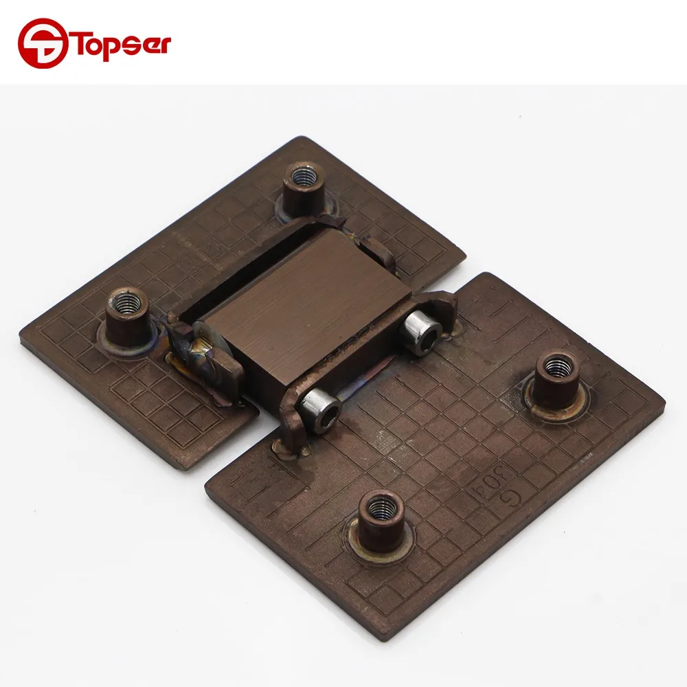 Stainless Steel Rose Gold Color 180 Degree Glass To Glass Shower Door