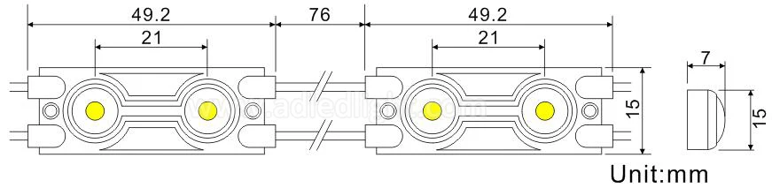 SMD5050 2leds Aluminium base IP65 injection ads led signage light
