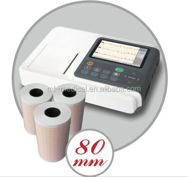 3 channels 12 leads electrocardiograph ECG EKG machine price for sale