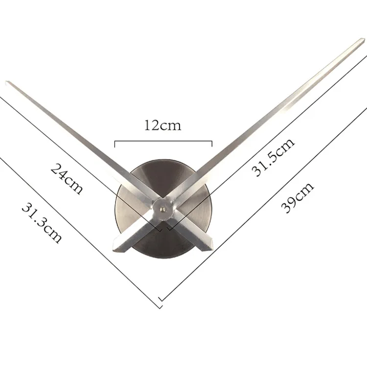 Minimalist Creative DIY Metal Wall Clock Long Hand Clock Mechanism