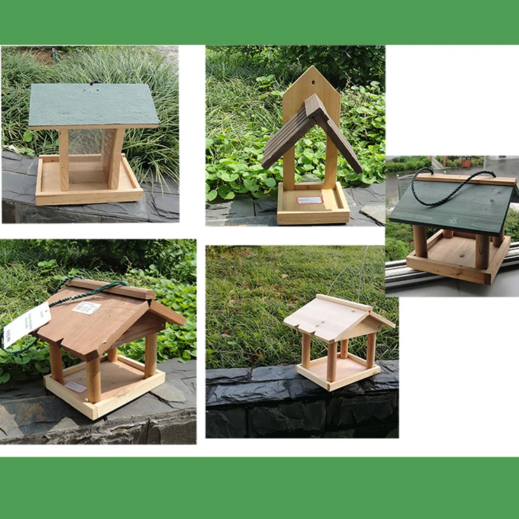 Wooden Window Feeder With Forest Green Roof Hummingbird Feeder And