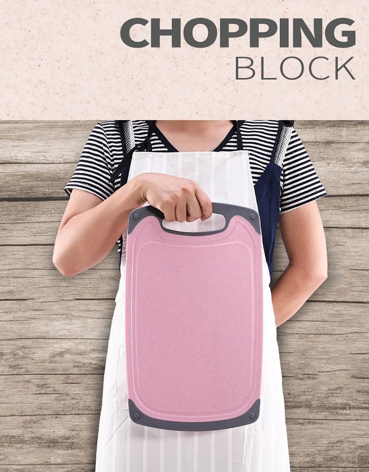 Amazon 2019 Online Shop Eco-friendly High Quality BPA Free Natural Straw Cutting Board Wheat Fiber Chopping Board