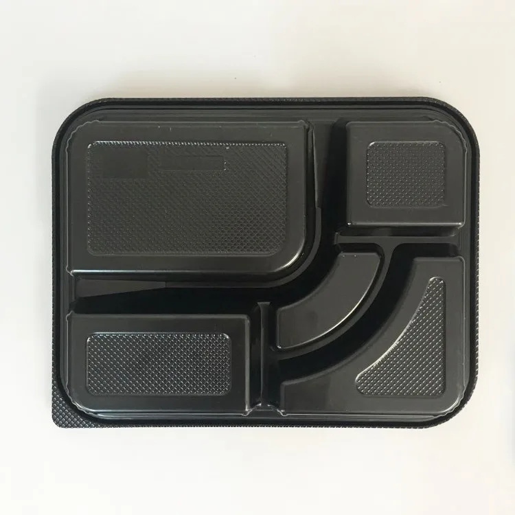 Sm31102 Black And Red Wholesale Disposable Plastic Take Away Bento