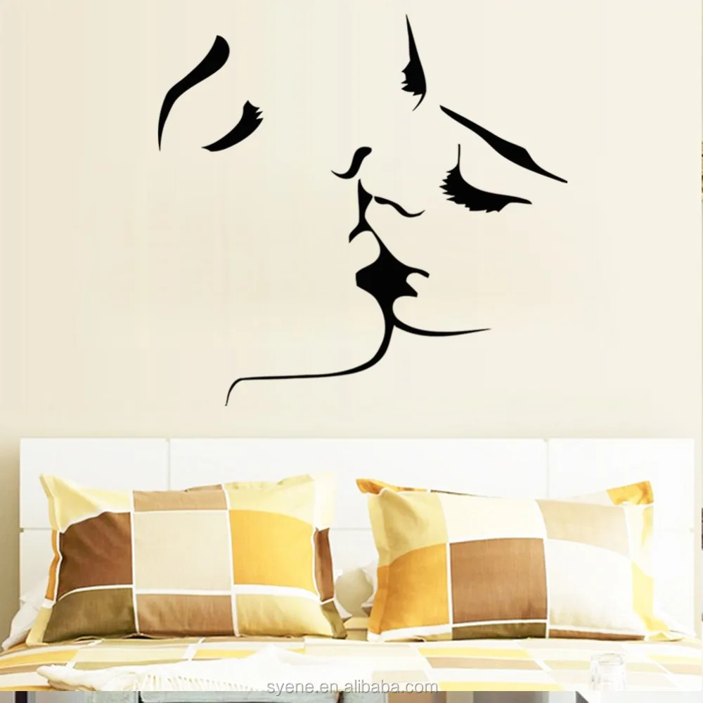 Vinyl Custom Sticker Peel And Stick Wall Decals Art Vinyl Kiss Wall Stickers For Adult Bedroom Loving Wall Art Mural Buy Ciuman Stiker Dinding Kupas Dan Tongkat Dinding Decals Vinyl Sticker Kustom