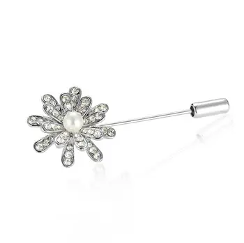 crystal flower brooch