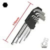 9PCS 1.5-10mm Hexagon Wrench Set Carbon Steel Ball Head Allen Socket Hex Key Torque Spanner Reinforced Toughen Metric NLJBS00