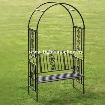Wrought Iron Garden Arch Bench