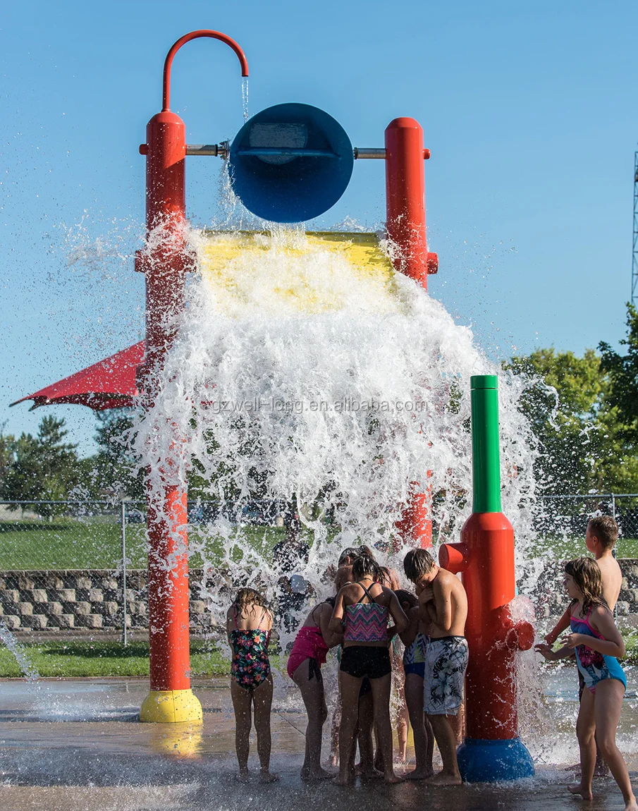 Water Theme Park Outdoor Playground Structure Splash Pad Dropping