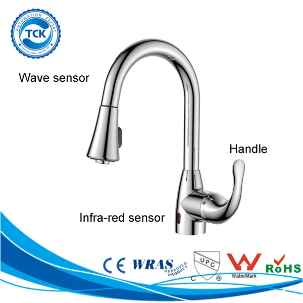 Hot sale pull down motion  touch sensor upc commercial kitchen faucet