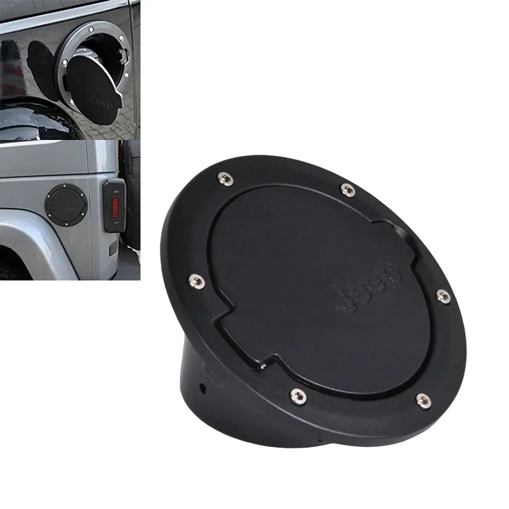 Omotor Jeep Wrangler JK Black Gas Tank Cap Cover Door Fuel Filler Door fit for 2007 - 2015 Jeep Wrangler JK & Unlimited