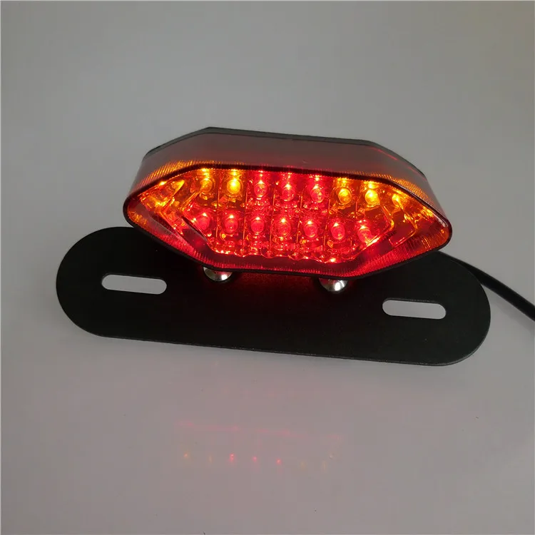 Clear LED Motorcycle Turn Signal Brake License Plate Integrated Tail Light 12V
