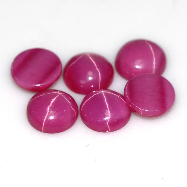 Starlight Ruby Stones/6 Rays Star Ruby Round Stones/5 Carat Round Star