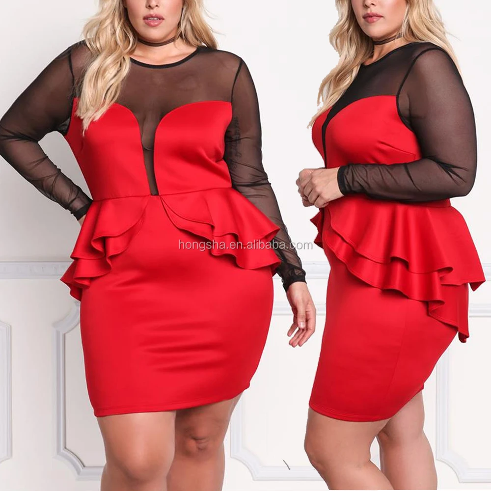 Robe Moulante A Manches Longues Pour Femmes Rondes Vetements En Maille Plongeant Peplum Grande Taille Hsd5049 Buy Robes Grosses Femmes Robe Moulante Sexy Vetements Grande Taille Product On Alibaba Com