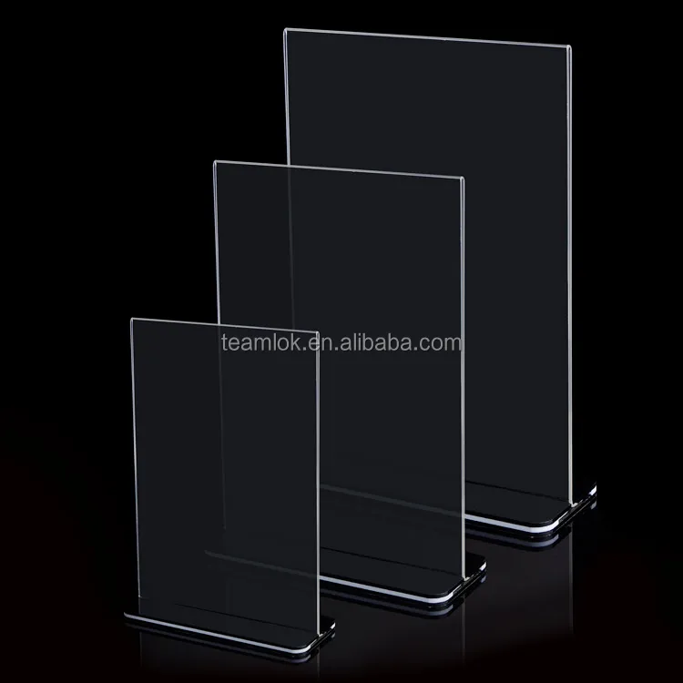 Acrylic Sign Holders T Shaped Double Sided Plastic Sign Holder 4"x6" 5