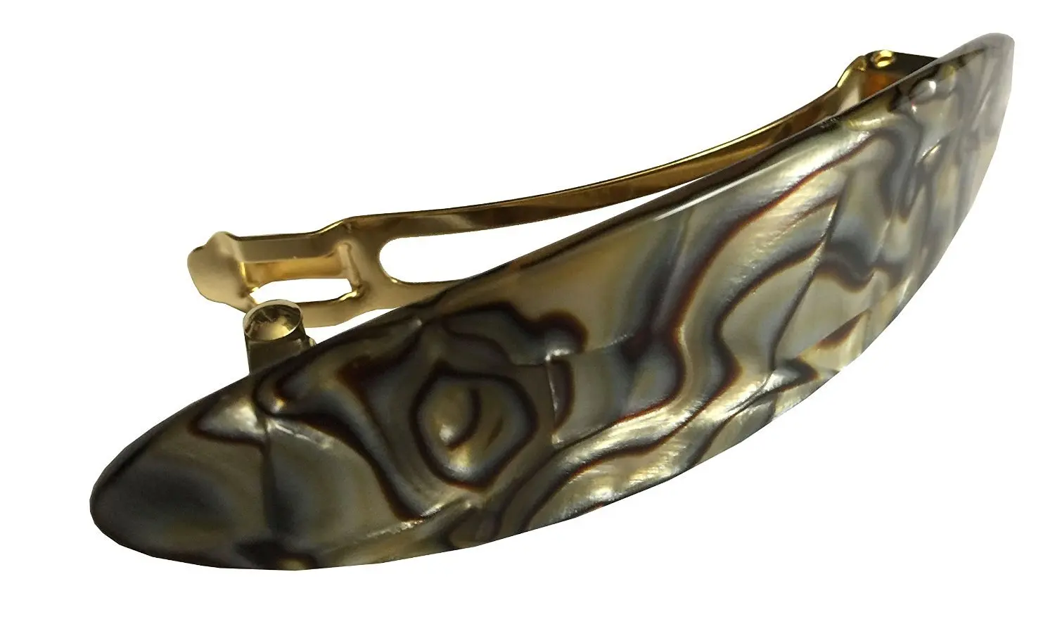 French Amie Handmade Arch Medium Hair Clip Automatic Barrette Silver Metal Clasp