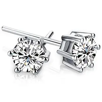6mm Crystal Earrings 6 Angle Zircon Earring Stub Zirconia 6mm Crystal Earrings 6 Angle Zircon Earring Stub Zirconia