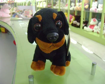 black and brown stuffed dog