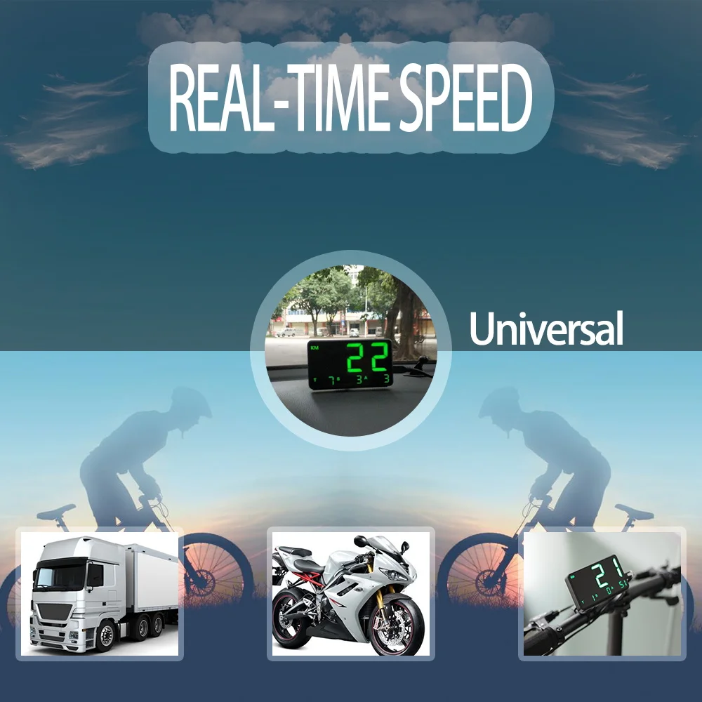 VJOY Hud C80 2.6inch Speedometer Digital Universal Headup Display Gear for Overspeed Alarm System Car Speedometer Projector c80