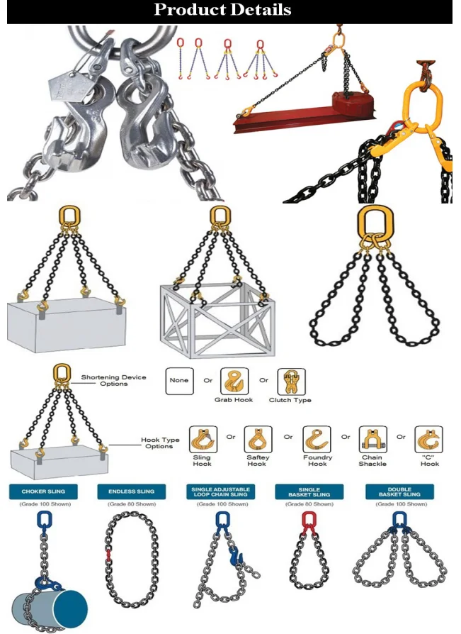 Four Legs Lifting Wire Rope Legged Leg Adjustable 9/32 3 Quad 4 Way