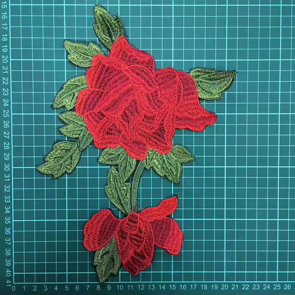 3D flower custom embroidery patch,T-shirt sew on and hot fix patches