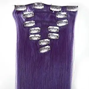 Buy Purple Clip In Human Hair Extensions Purple Clip In On