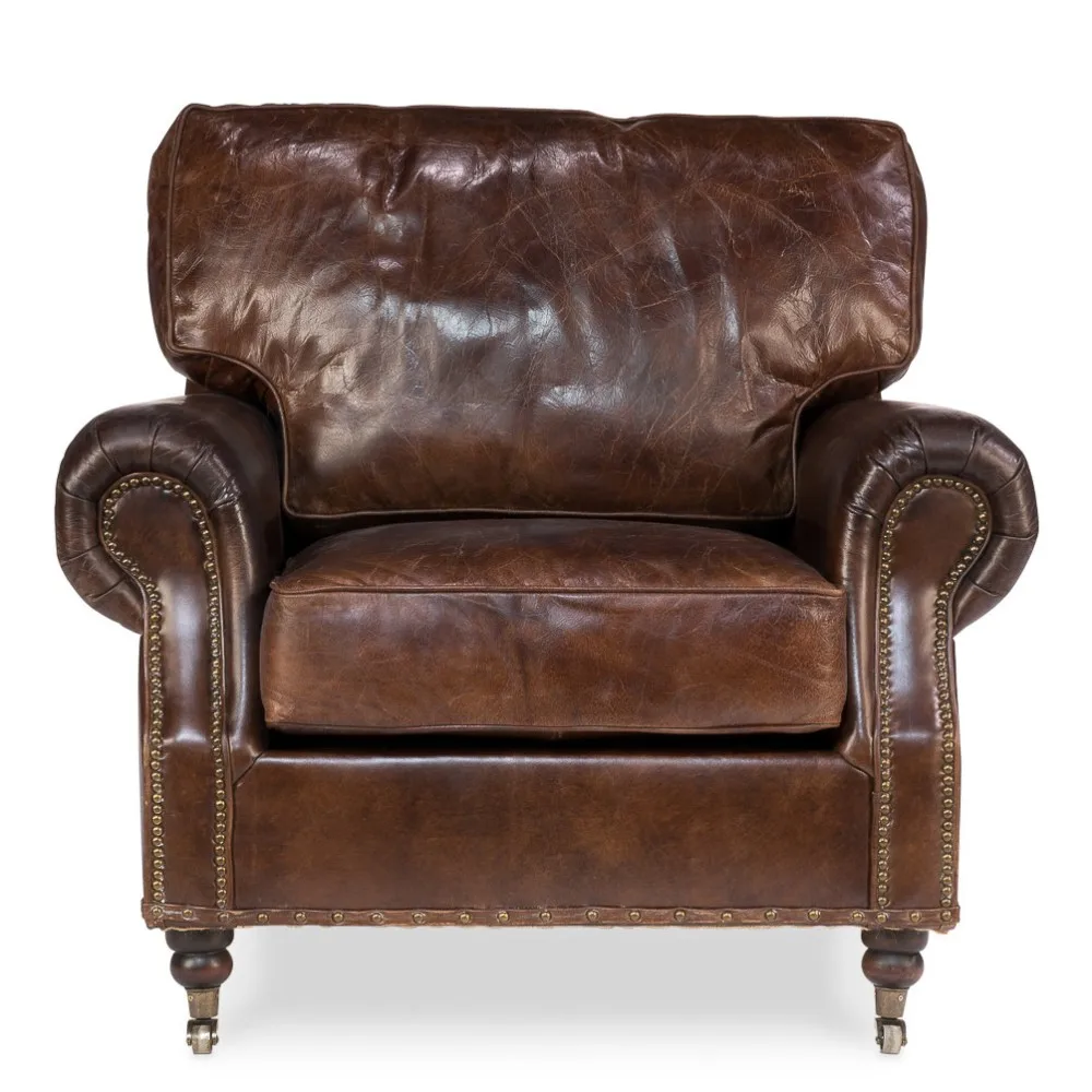 Vintage Loft Genuine Leather Club Casters Chesterfield Chair Buy