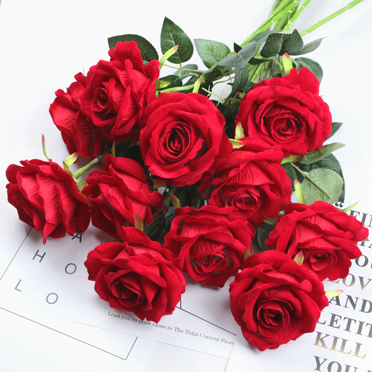 Cheap Wholesale Artificial Rose Silk Flowers Wedding For Decoration