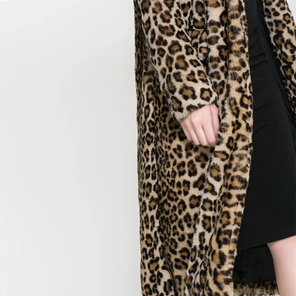 Продукты леопардовый мех пальто двойной помощников женское длинная coatLong пальто женское одежда 132315108