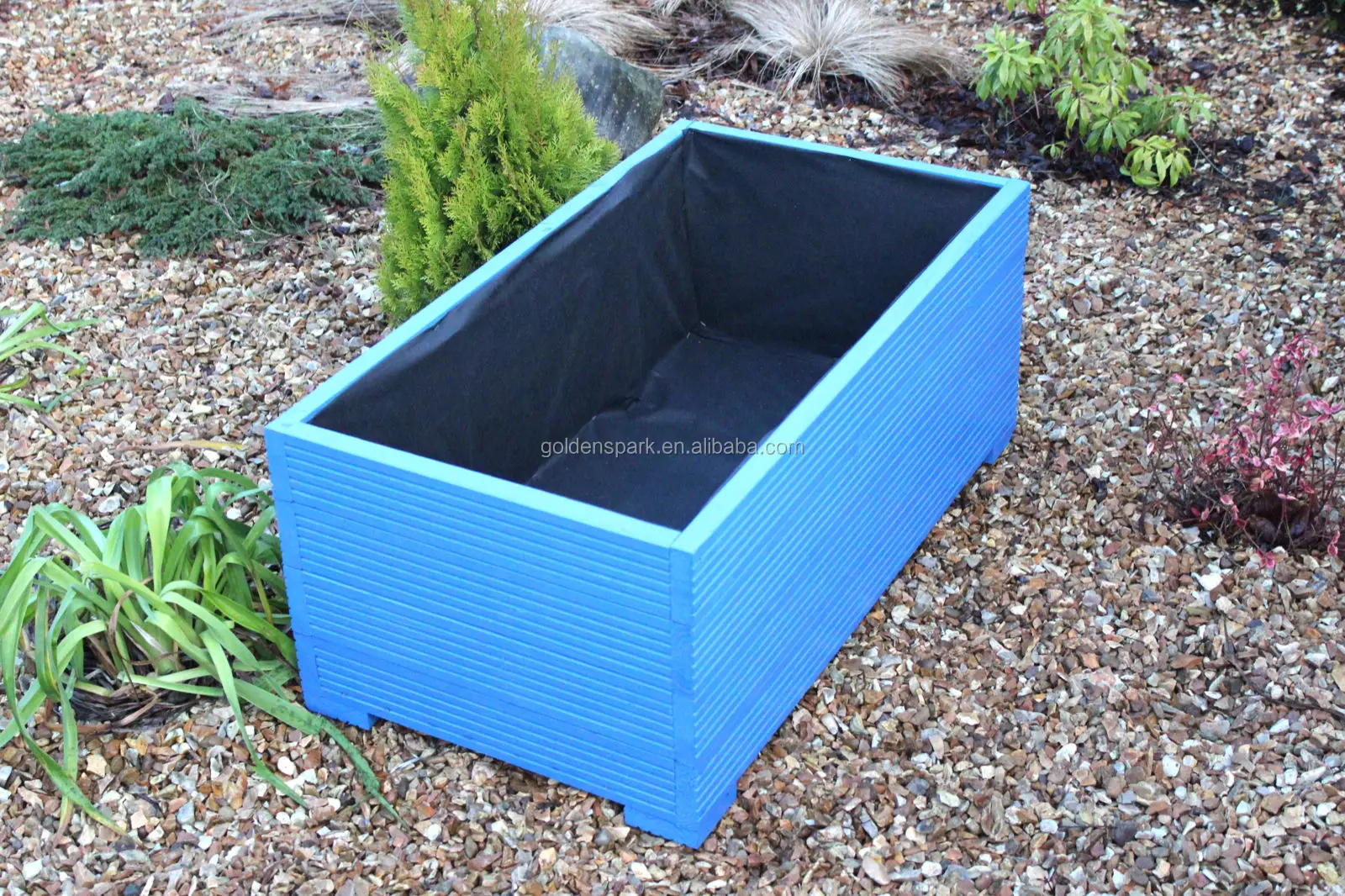 1 Metre Large Wooden Garden Planter Trough Painted In Cuprinol Green Decking Buy Wood Water