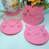 Cute Cat Cartoon Design Heat Resistant Felt Cup Coaster Mats For Protecting Your Table