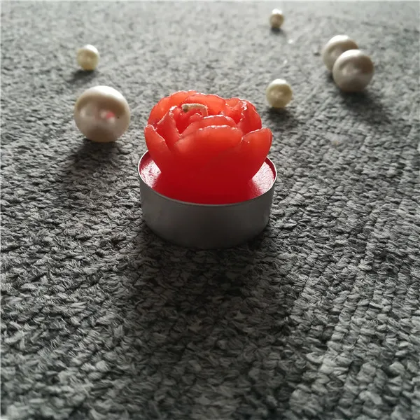 6 hours flower shaped red decorative gift original tealight candles