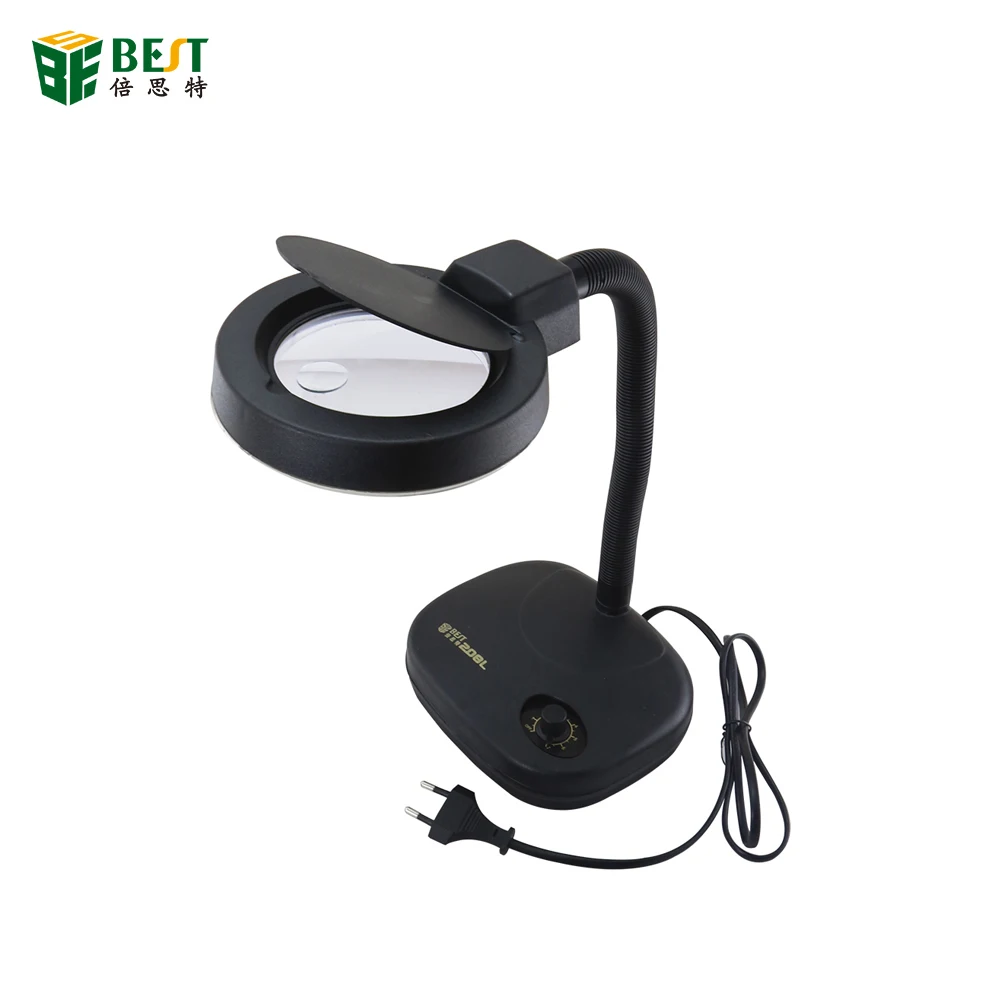 BST-208L High Quality Factory Direct LED Illuminating Magnifier Magnifying Glass Desk Reading Lamp