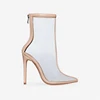 Women clear pvc transparent chunky heels boots fashion ankle boots ladies custom brand boots