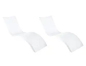 Ledge Lounger Chaise (White): Set of 2