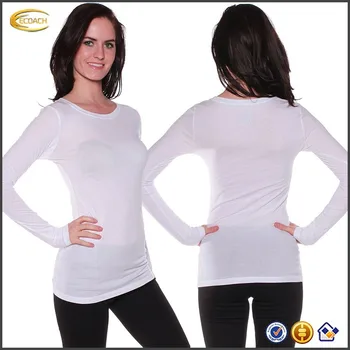 plain long sleeve t shirts women's