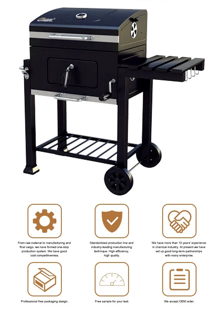 Manufacturer height adjustable bbq charcoal grill for Argentine market
