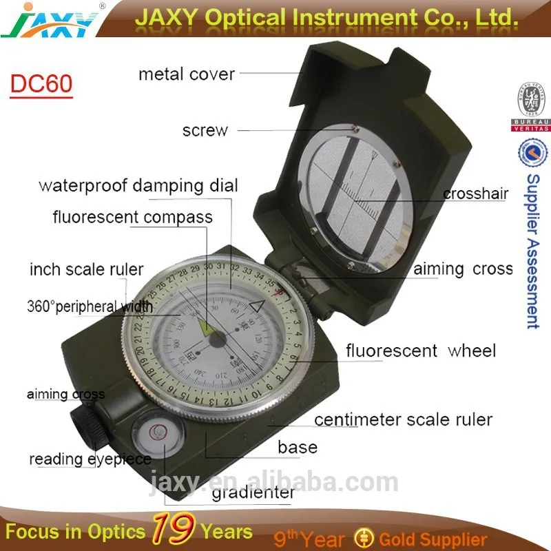 Dc602a Multifunction Army Green Camping Compass,High Accuracy Digital Compass,Antique Military