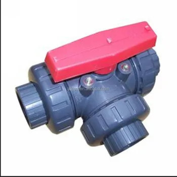 3 8 2 Pvc 3 Way Ball Valve For Chemical Industry