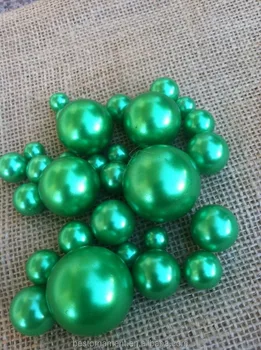 Mix Size Elegant Kelly Green Jumbo Pearls For Vase Filler Table