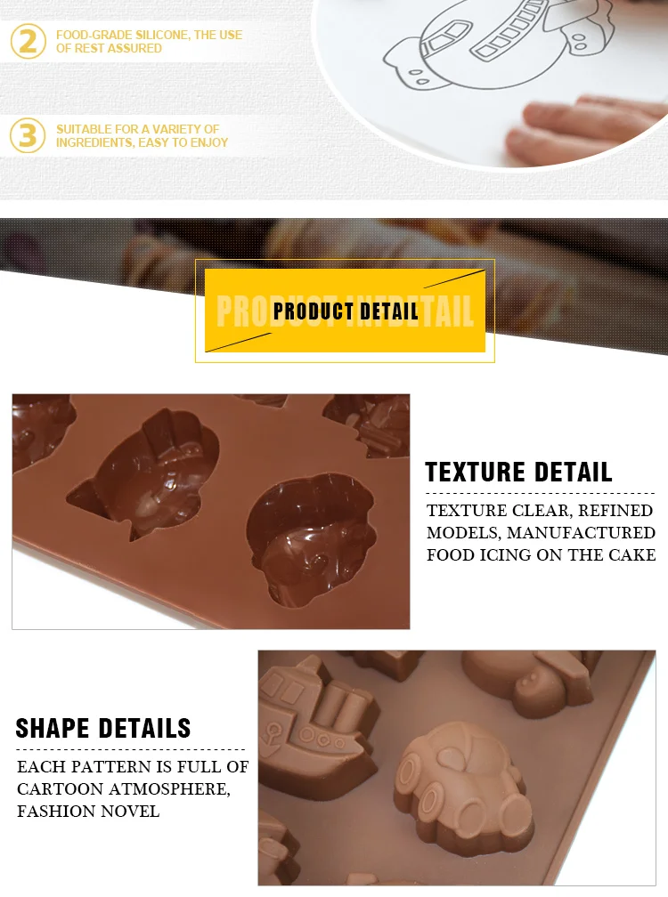 Wholesale 9 Cavity Funny Shaped Food Grade Silicone Cake Mold Silicone Chocolate Mould