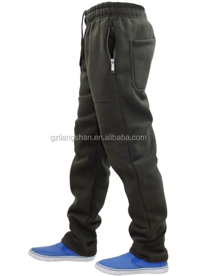 mens open hem joggers with zip pockets