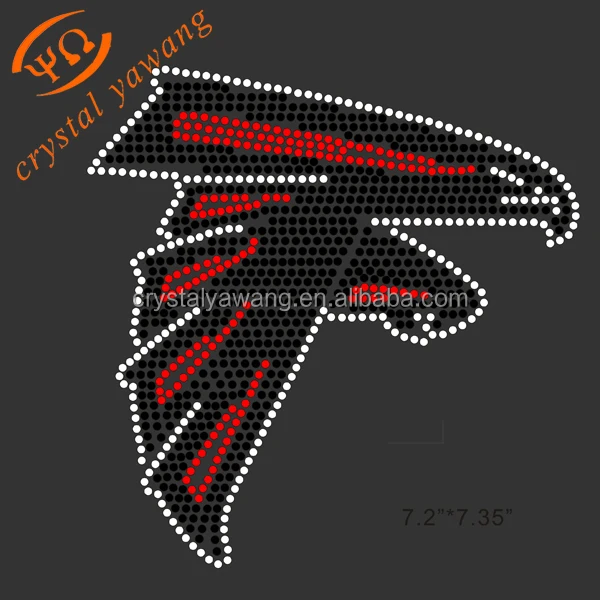Iron On Rhinestone Transfer /"Atlanta Falcons/" Hotfix 4/" x 4/"