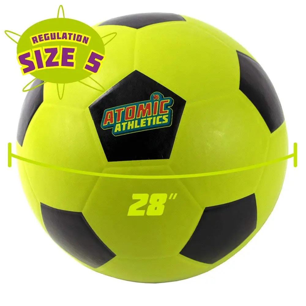 Athletics Neon Rubber Playground Soccer Balls Regulation Size 5,8.5