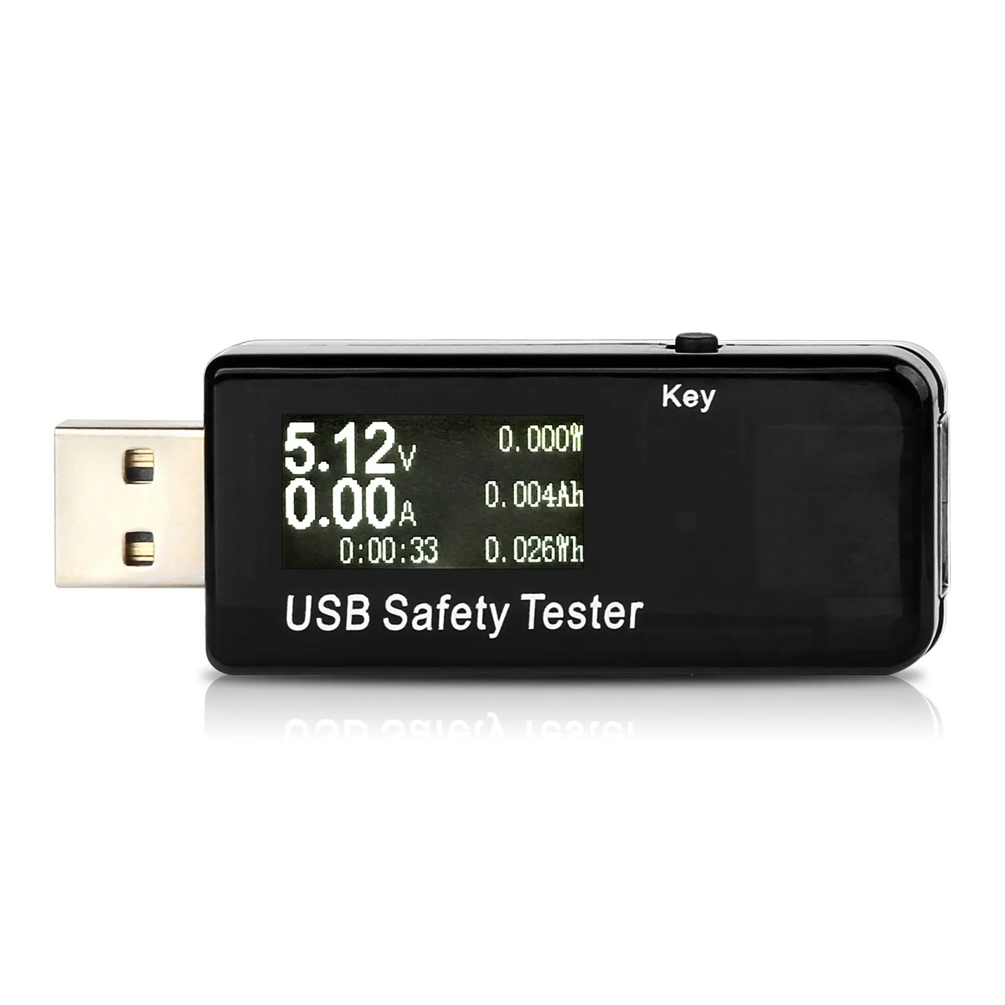 Cables Eversame USB Digital Power Meter Tester Multimeter Current and Voltage Monitor Test Speed of Chargers DC 5.1A 30V Amp Voltage Power Meter Capacity of Power Banks-Black