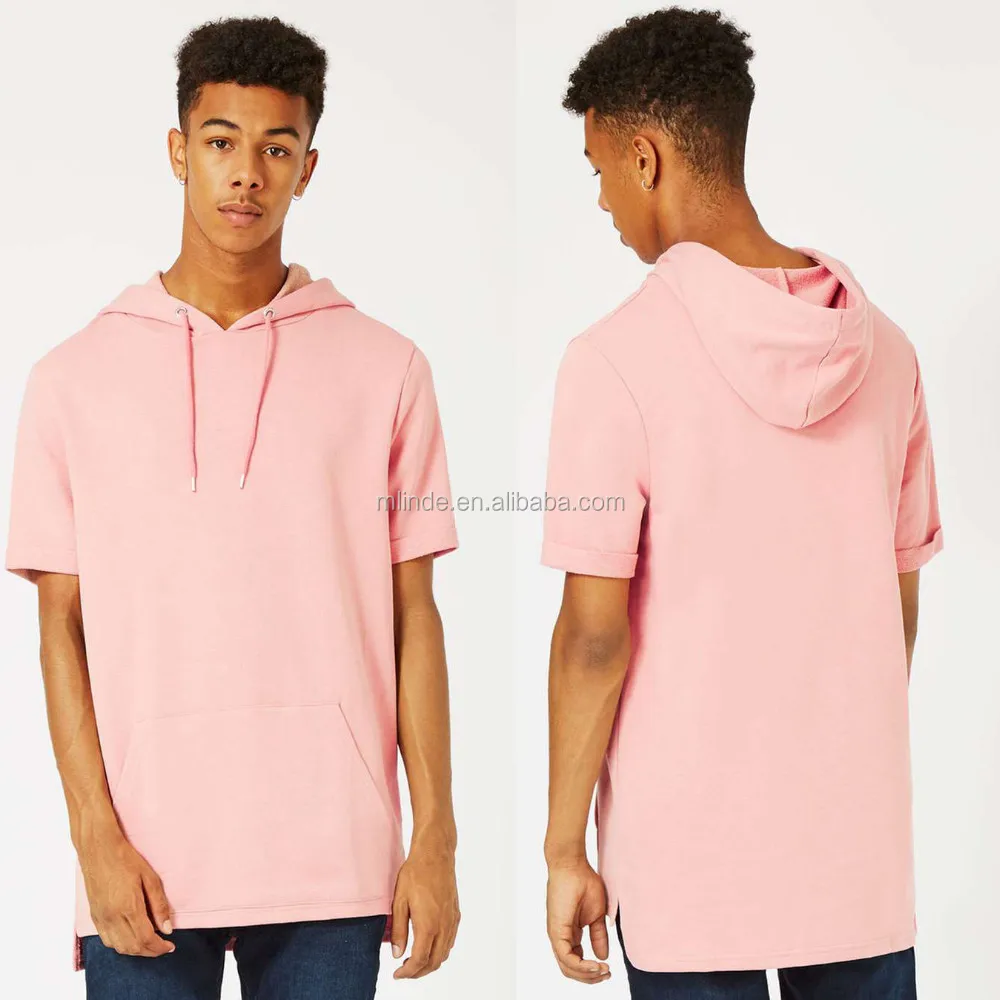 pink short sleeve hoodie