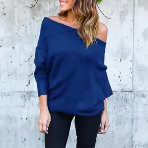 Wholesale Boat Neck Long Sleeves Womens Knitwear For Female Wholesale Boat Neck Long Sleeves Womens Knitwear For Female