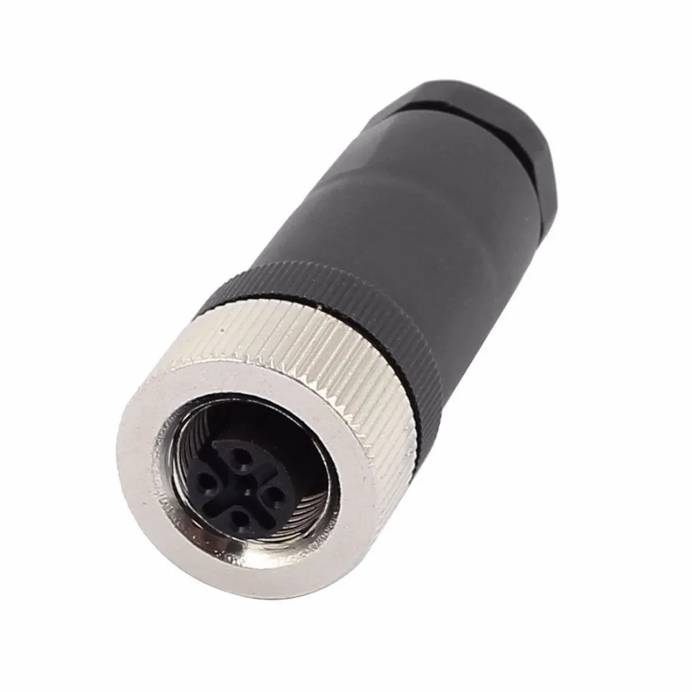 M12 A-code 8Pin Female Rear Panel Mount Connector